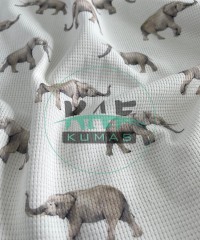 Fil Baskılı Örme Waffle Kumaş