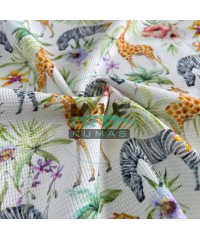 Hayvanlar Baskılı Örme Waffle Kumaş Hayvanlar Baskılı Örme Waffle Kumaş