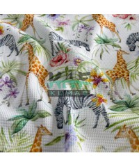 Hayvanlar Baskılı Örme Waffle Kumaş Hayvanlar Baskılı Örme Waffle Kumaş