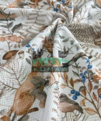 Masal Hayvanları Baskılı Örme Waffle Kumaş