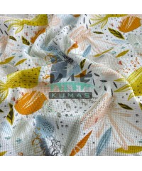 Soyut Desenler Baskılı Örme Waffle Kumaş Soyut Desenler Baskılı Örme Waffle Kumaş