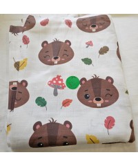 Baskılı %100 Pamuk 105x180 cm Kareli Müslin Kumaş | P-36