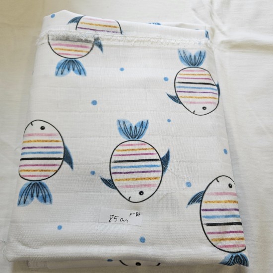 2 Katlı Kareli Müslin Kumaş | 85x160 cm | P37