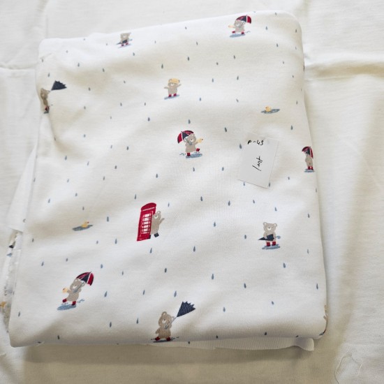 Baskılı %100 Pamuk İnterlok Parça Kumaş | 100x180 cm | P43