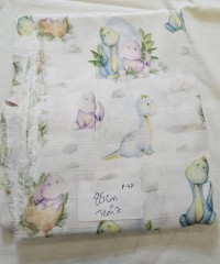 Baskılı %100 Pamuk Müslin Kumaş 85x160 cm | P47