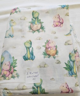 Baskılı %100 Pamuk 2 Katlı 2,18 mt Kareli Müslin Kumaş | Dino