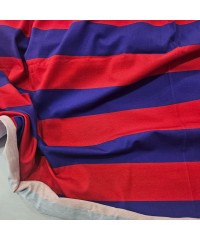 Penye Süprem Parça Kumaş | Kırmızı Mavi Çizgili