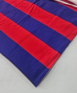 Penye Süprem Parça Kumaş | Kırmızı Mavi Çizgili
