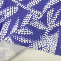 Viskon Dokuma Vual Kumaş | Mavi Zemin Nokta Yapraklar