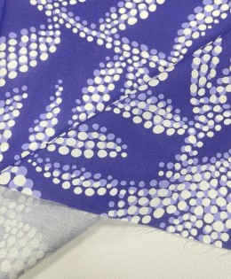 Viskon Dokuma Vual Kumaş | Mavi Zemin Nokta Yapraklar