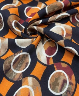 Viskon Dokuma Belmando Kumaş | Yuvarlak Turuncu