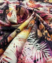 Viskon Dokuma Belmando Kumaş | Çiçek Mor