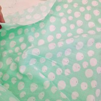 Baskılı Bambu Karışım Müslin Kumaş | Mint Zemin Beyaz Balonlar