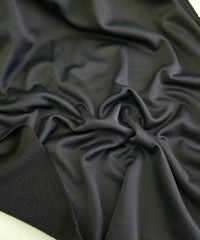 Penye Şardonlu Polyester İnterlok Parça Kumaş | Siyah