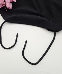 Siyah Kordon Bağcık Siyah Renk Uçlamalı 115 cm 1 Adet