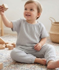  Krinkıl Müslin | 2 Katlı Bürümcük Kumaş | Gri