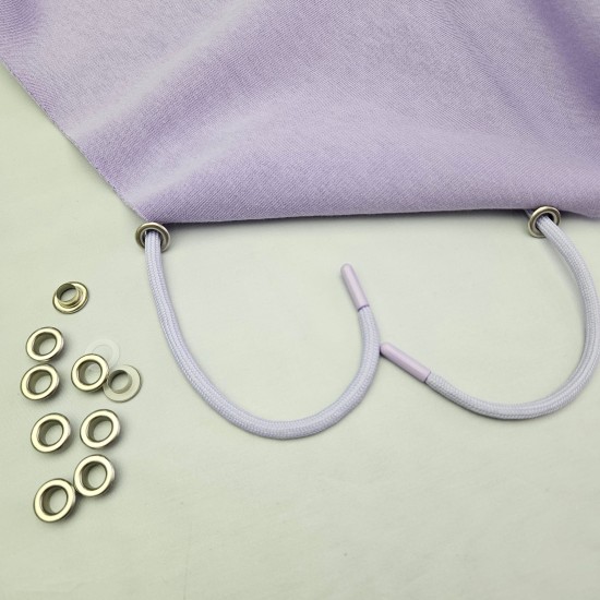 Set Fırsat* Lila 50'lu Kordon Bağcık 120 cm & No 5 Gümüş Renk 100'li Kuşgözü Set