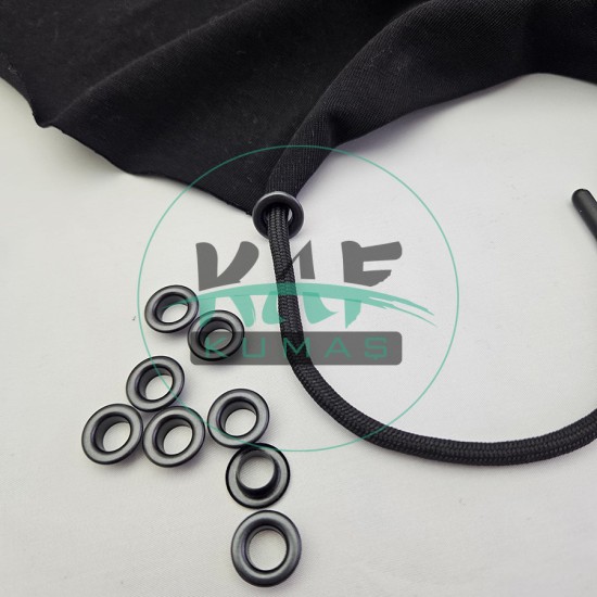 Set Fırsat* Siyah 50'lu Kordon Bağcık Siyah Renk Uçlamalı 115 cm & No 5 Siyah Renk 100'li Kuşgözü Set