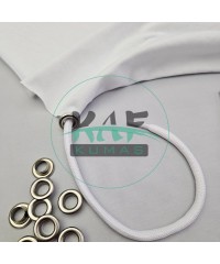 Set Fırsat* Beyaz 50'lu Kordon Bağcık Asetat Uçlamalı 86 cm & No 5 Gümüş Renk 100'li Kuşgözü Set