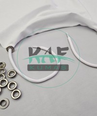 Set Fırsat* Beyaz 50'lu Kordon Bağcık Asetat Uçlamalı 86 cm & No 5 Gümüş Renk 100'li Kuşgözü Set