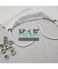 Set Fırsat* Beyaz 50'lu Kordon Bağcık Asetat Uçlamalı 86 cm & No 5 Gümüş Renk 100'li Kuşgözü Set