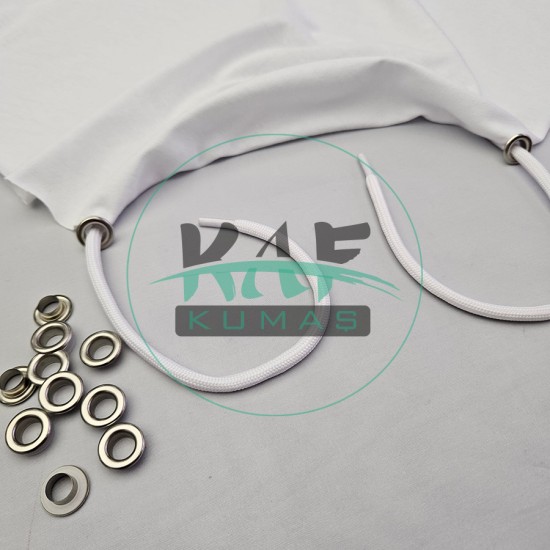 Set Fırsat* Beyaz 50'lu Kordon Bağcık Asetat Uçlamalı 86 cm & No 5 Gümüş Renk 100'li Kuşgözü Set