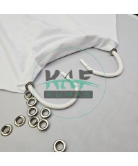 Set Fırsat* Ekru 50'lu Kordon Bağcık Beyaz Renk Uçlamalı 115 cm & No 5 Gümüş 100'li Kuşgözü Set