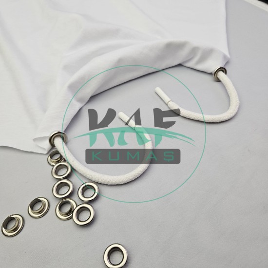 Set Fırsat* Ekru 50'lu Kordon Bağcık Beyaz Renk Uçlamalı 115 cm & No 5 Gümüş 100'li Kuşgözü Set