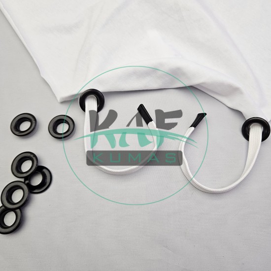 Set Fırsat* Ekru 50'lu Kordon Bağcık Siyah Renk Sakız Uçlamalı 115 cm & No 28 Siyah 100'li Kuşgözü Set