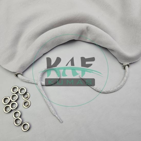 Set Fırsat* Gri 50'lu Kordon Bağcık Asetat Uçlamalı 135 cm & No 5 Gümüş Renk 100'li Kuşgözü Set