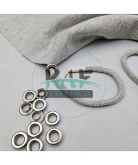 Set Fırsat* Gri 50'lu Kordon Bağcık Krem Renk Uçlamalı 115 cm & No 5 Gümüş Renk 100'li Kuşgözü Set