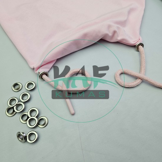 Set Fırsat* Pudra 50'lu Kordon Bağcık Pudra Renk Uçlamalı 120 cm & No 5 Gümüş 100'li Kuşgözü Set