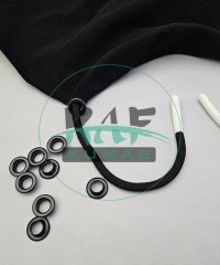 Set Fırsat* Siyah 50'lu Kordon Bağcık Beyaz Renk Sakız Uçlamalı 125 cm & No 5 Siyah Renk 100'li Kuşgözü Set