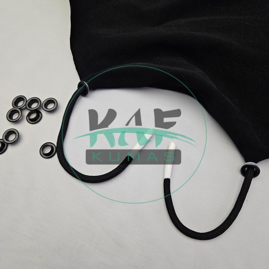 Set Fırsat* Siyah 50'lu Kordon Bağcık Beyaz Renk Sakız Uçlamalı 125 cm & No 5 Siyah Renk 100'li Kuşgözü Set