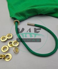 Set Fırsat* Yeşil 50'lu Kordon Bağcık 105 cm & No 5 Gold Renk 100'li Kuşgözü Set