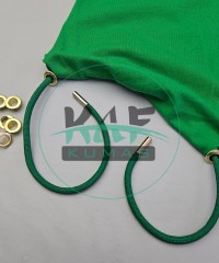 Set Fırsat* Yeşil 50'lu Kordon Bağcık 105 cm & No 5 Gold Renk 100'li Kuşgözü Set