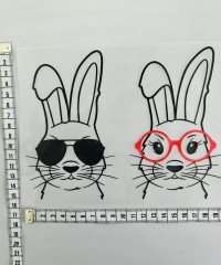 Termo Transfer Baskı | Gözlüklü Tavşanlar 1