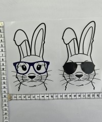 Termo Transfer Baskı | Gözlüklü Tavşanlar 2