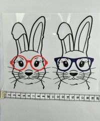 Termo Transfer Baskı | Gözlüklü Tavşanlar 3