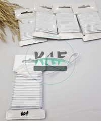 3 mm Yuvarlak Yumuşak Lastik İp 5 mt | Bel Paça Don Lastiği | Aksesuar Lastiği Beyaz_101