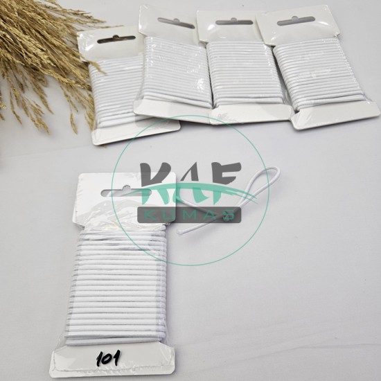 3 mm Yuvarlak Yumuşak Lastik İp 5 mt | Bel Paça Don Lastiği | Aksesuar Lastiği Beyaz_101