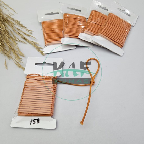 3 mm Yuvarlak Yumuşak Lastik İp 5 mt | Bel Paça Don Lastiği | Aksesuar Lastiği Taba_158