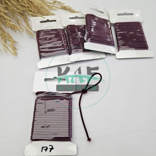 3 mm Yuvarlak Yumuşak Lastik İp 5 mt | Bel Paça Don Lastiği | Aksesuar Lastiği Bordo_177