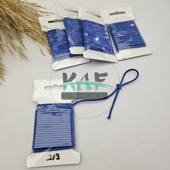 3 mm Yuvarlak Yumuşak Lastik İp 5 mt | Bel Paça Don Lastiği | Aksesuar Lastiği Saks Mavi_213