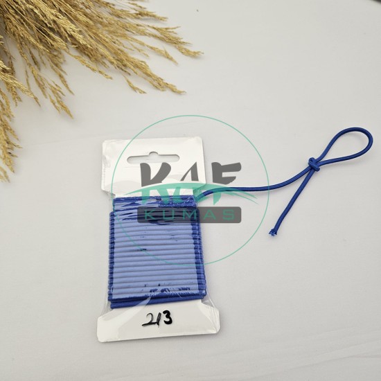 3 mm Yuvarlak Yumuşak Lastik İp 5 mt | Bel Paça Don Lastiği | Aksesuar Lastiği Saks Mavi_213