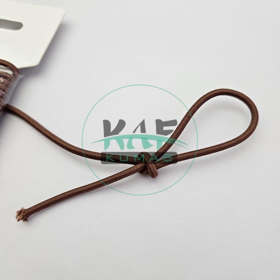 3 mm Yuvarlak Yumuşak Lastik İp 5 mt | Bel Paça Don Lastiği | Aksesuar Lastiği Kahverengi_288