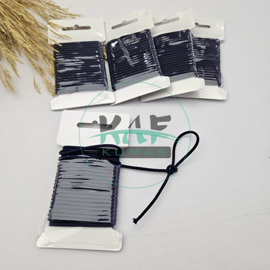 3 mm Yuvarlak Yumuşak Lastik İp 5 mt | Bel Paça Don Lastiği | Aksesuar Lastiği Lacivert_330