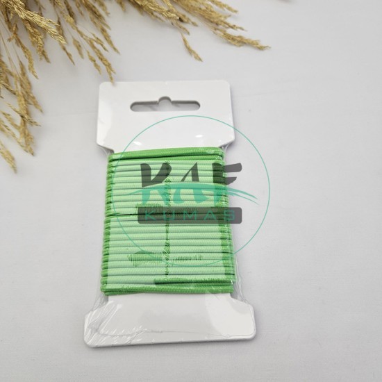 3 mm Yuvarlak Yumuşak Lastik İp 5 mt | Bel Paça Don Lastiği | Aksesuar Lastiği Elma Yeşili_334