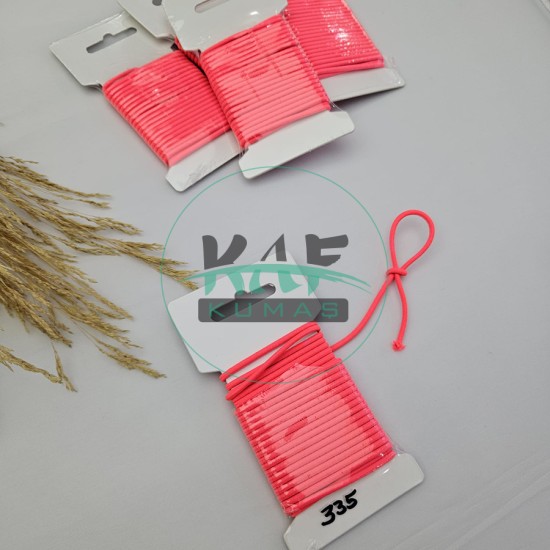 3 mm Yuvarlak Yumuşak Lastik İp 5 mt | Bel Paça Don Lastiği | Aksesuar Lastiği Neon Pembe_335