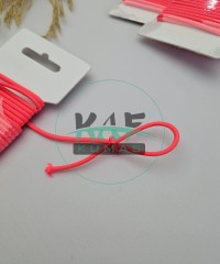 3 mm Yuvarlak Yumuşak Lastik İp 5 mt | Bel Paça Don Lastiği | Aksesuar Lastiği Neon Pembe_335
